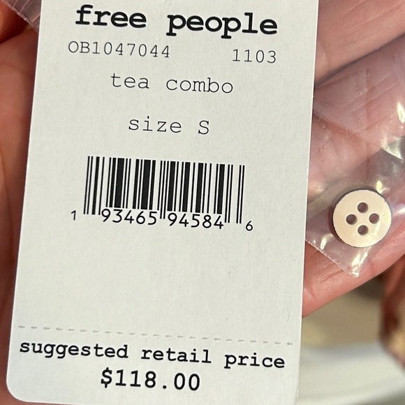 Free People Siena Plaid Pullover top NWT size S - Picture 7 of 11